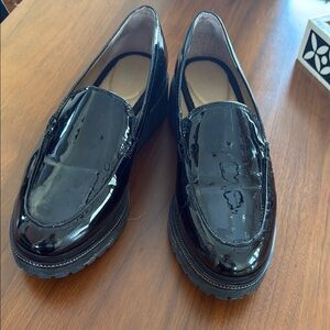 Franco Sarto Black Patent Leather Loafers 8.5